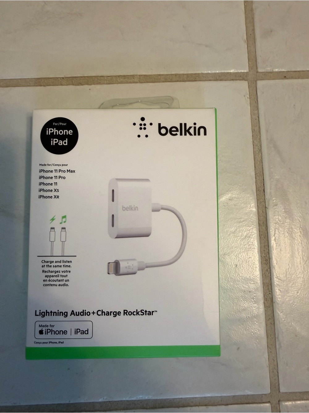 belkin Lightning Audio + Charge RockStar Adapter - White